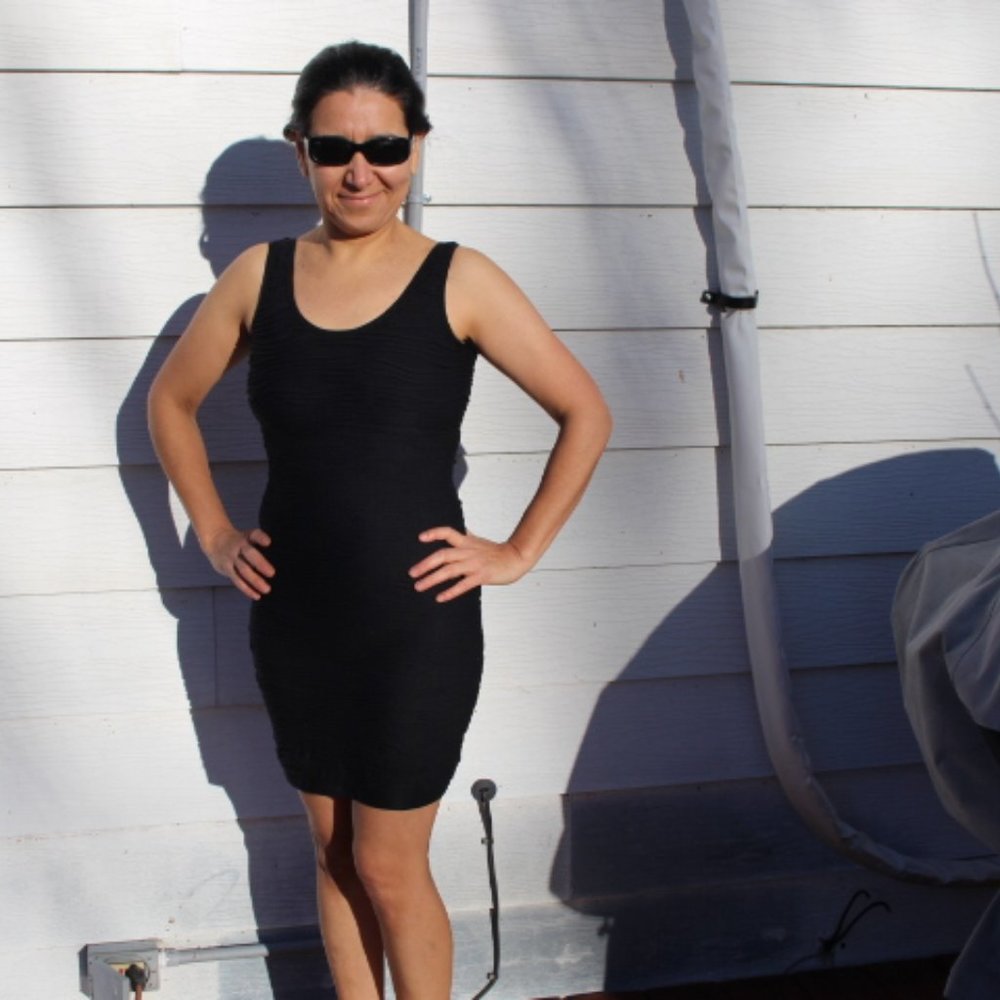 2 HEARTS -Black spandex mini dress size small